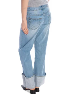 TRUE RELIGION JEANS DIAMANTE CUFF BOBBI LOW SLUNG BAGGY ALMANOR