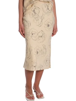 VCALVIN KLEIN SKIRT RECYCLED MIDI SKIRT FLORAL/WOOD ASH
