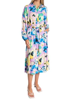 Y.A.S DRESS YASMALOU MIDI SHIRT SHEER LILAC