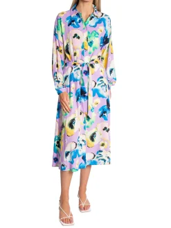 Y.A.S DRESS YASMALOU MIDI SHIRT SHEER LILAC