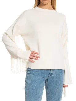 YAS FRINGA SWEATER KNIT PULLOVER BIRCH