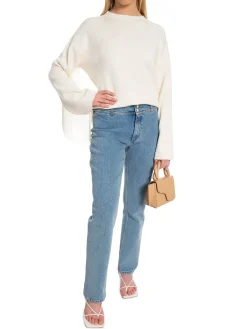 YAS FRINGA SWEATER KNIT PULLOVER BIRCH