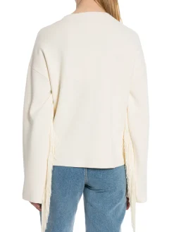 YAS FRINGA SWEATER KNIT PULLOVER BIRCH