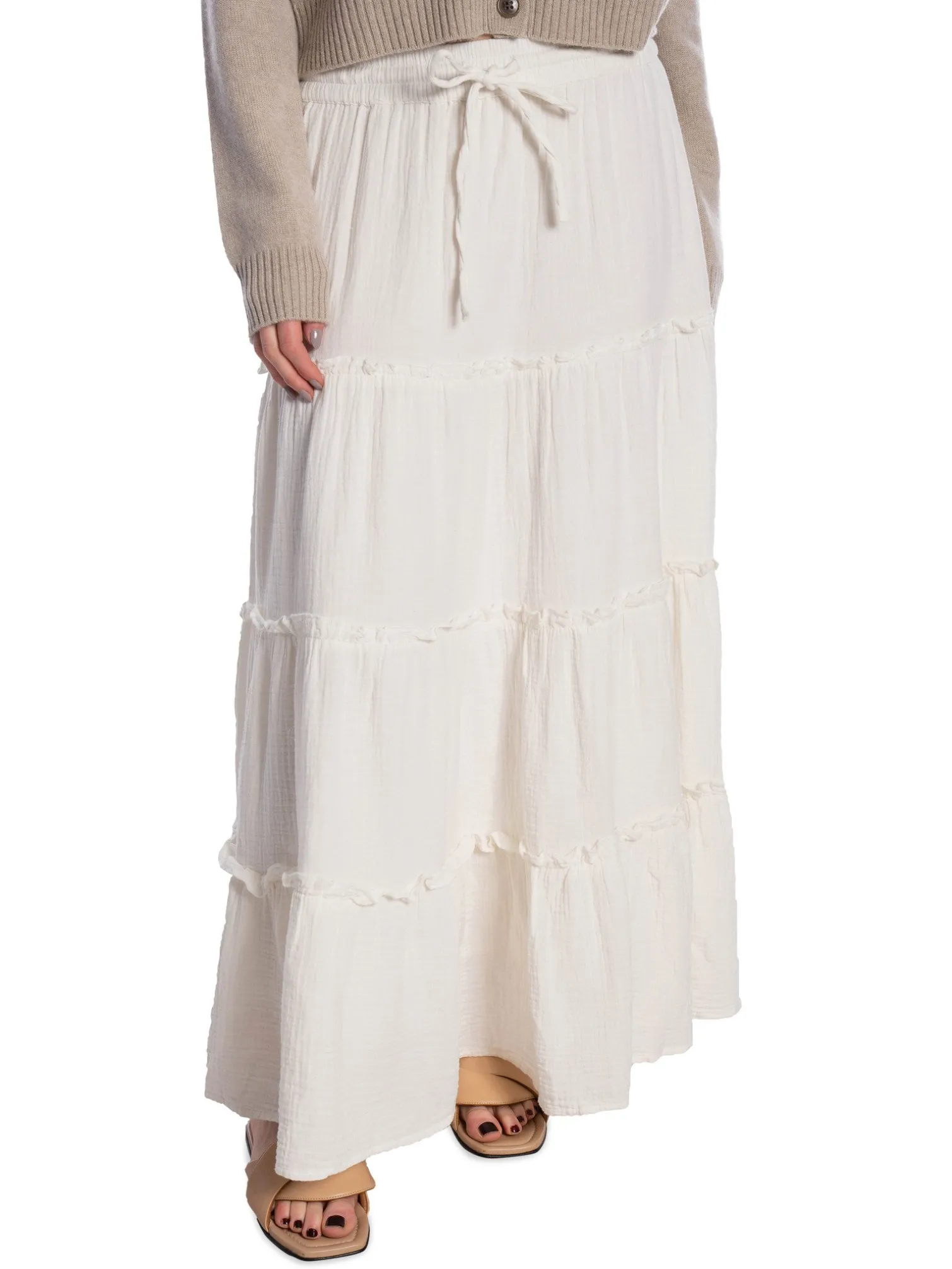 YAS KJOL YASCAPUCINA HW MAXI STAR WHITE