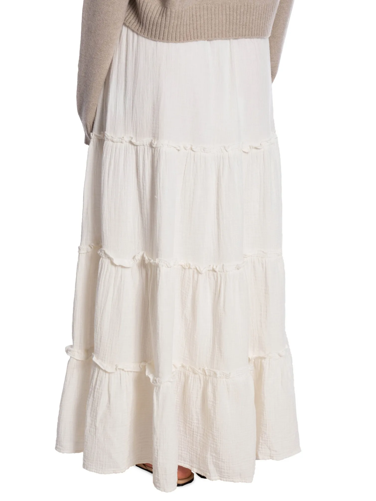 YAS KJOL YASCAPUCINA HW MAXI STAR WHITE