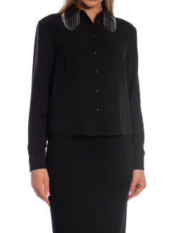 Y.A.S SHIRT YASFRIMA FRINGE LS BLACK