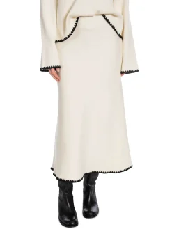 YAS SKIRT STITCH MIDI KNIT SKIRT BIRCH