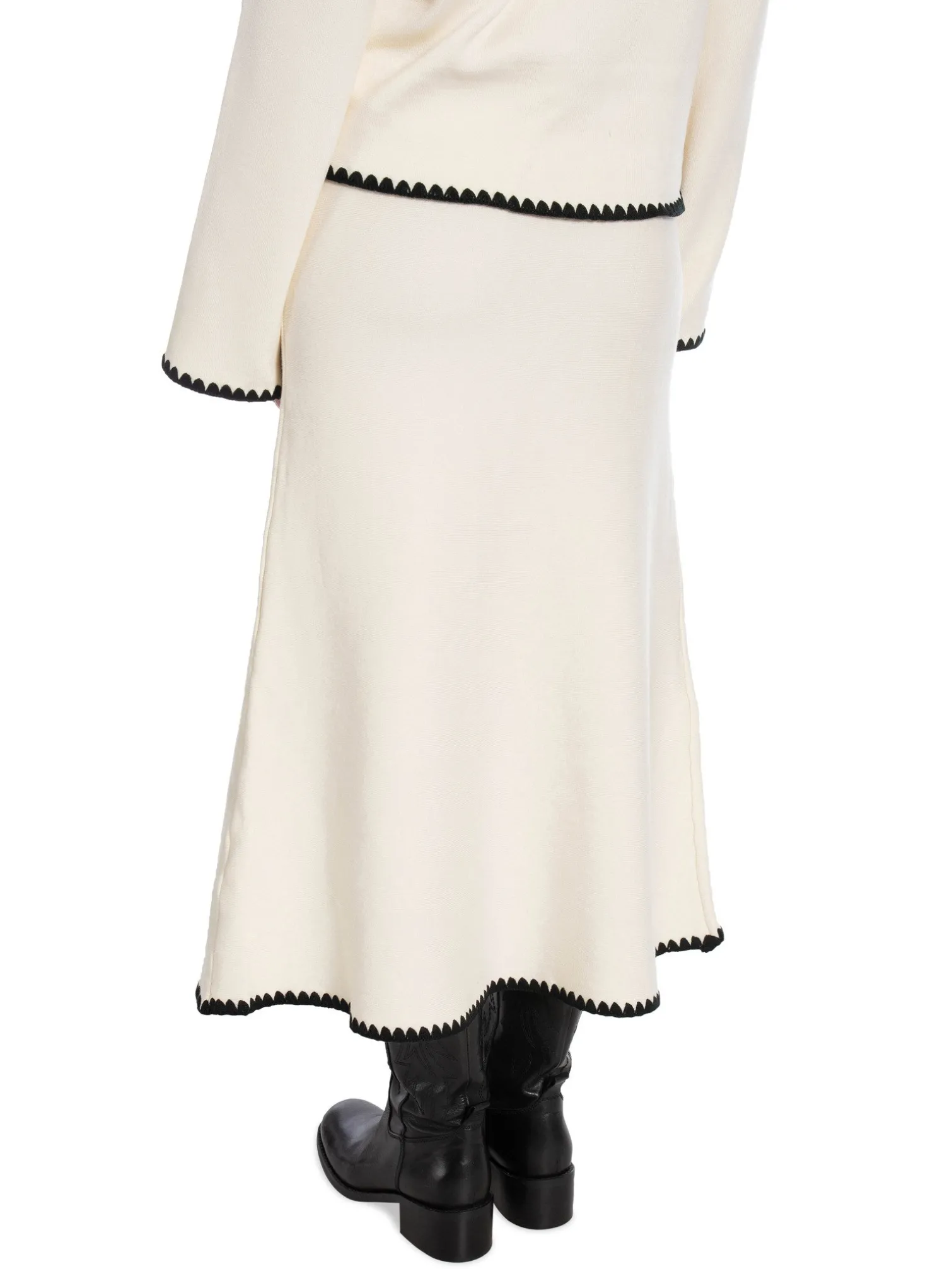 YAS SKIRT STITCH MIDI KNIT SKIRT BIRCH
