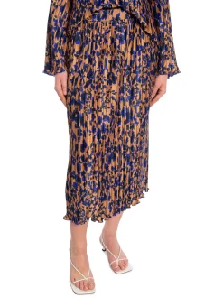 Y.A.S SKIRT YASSWIRL HW PLEATED MIDI MOCHA MOUSSE SWIRL PRINT