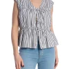 YAS TOP EBBA SL BLACK STRIPES WHITE