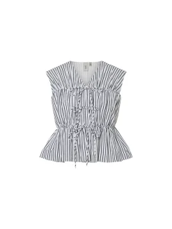 YAS TOP EBBA SL BLACK STRIPES WHITE