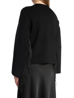 Y.A.S TOP YASFRINGA LS KNIT PULLOVER BLACK