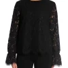 Y.A.S TOP YASPERLA LS LACE BLACK
