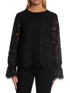 Y.A.S TOP YASPERLA LS LACE BLACK