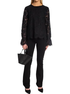 Y.A.S TOP YASPERLA LS LACE BLACK