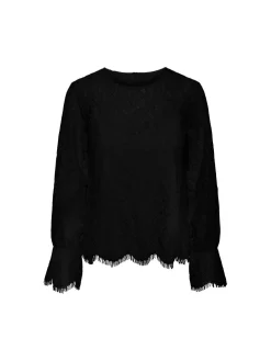 Y.A.S TOP YASPERLA LS LACE BLACK