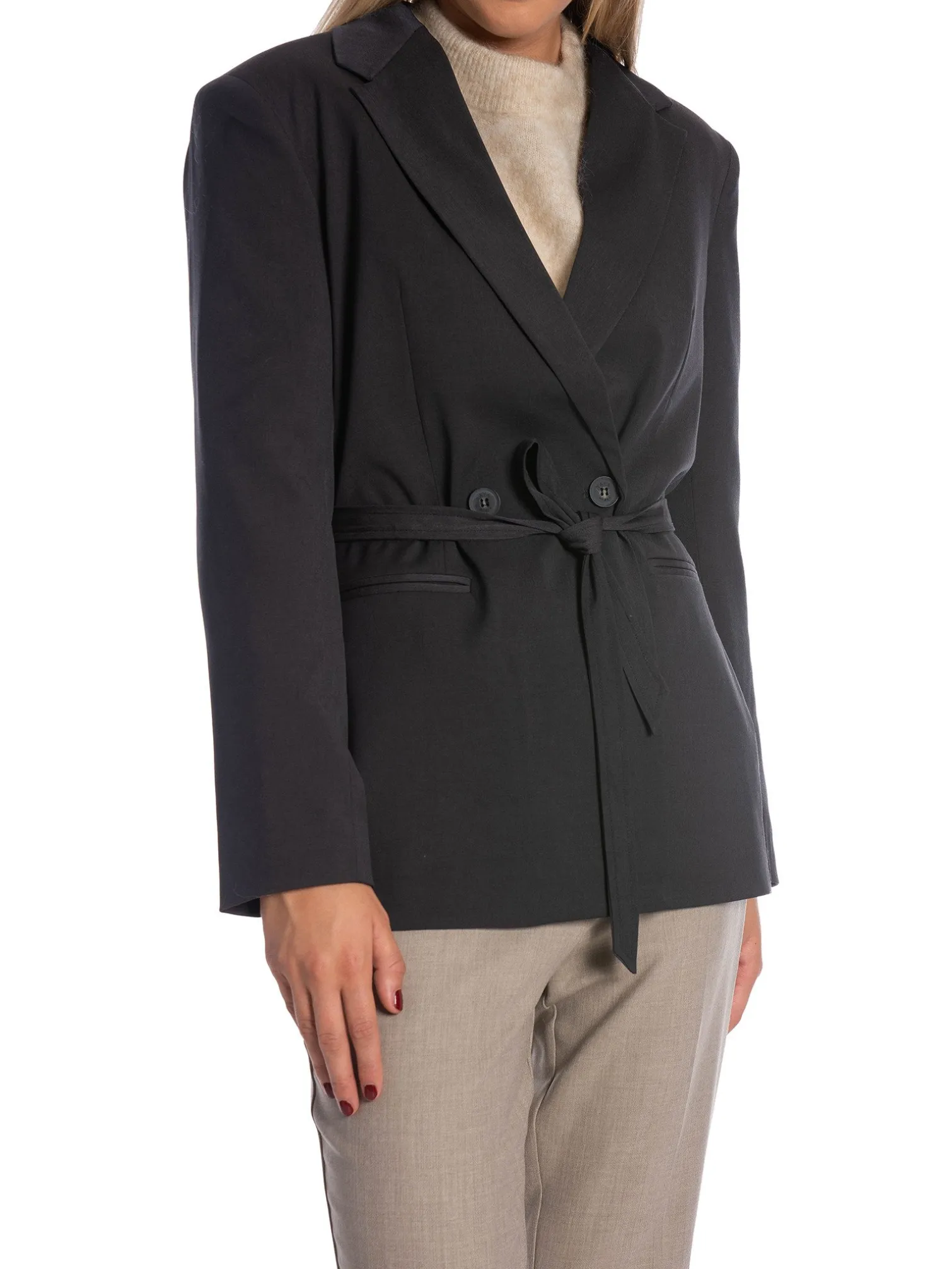YAYA BLAZER LOOSE FIT WITH BELT DET