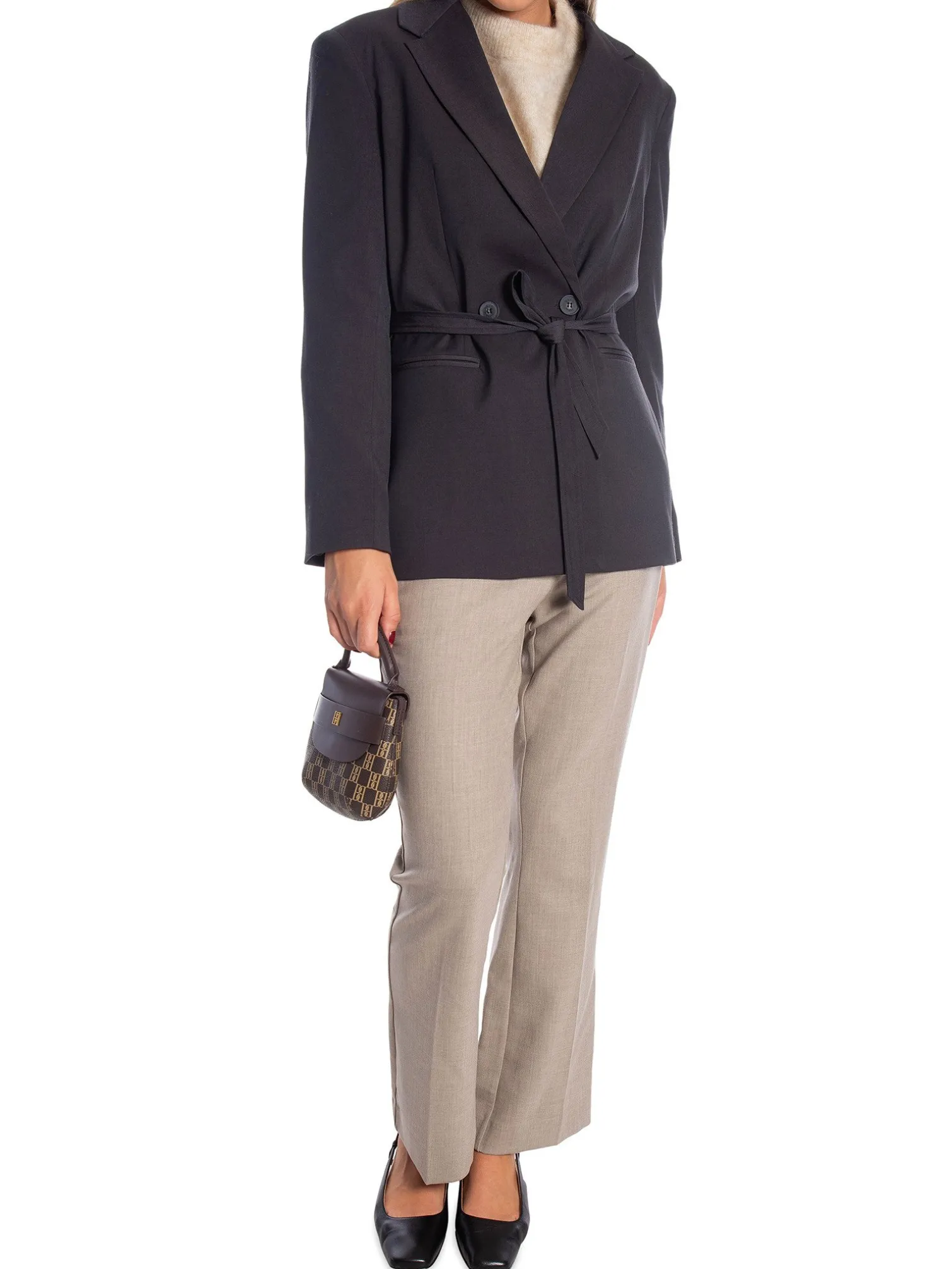 YAYA BLAZER LOOSE FIT WITH BELT DET