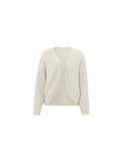 YAYA CARDIGAN FLUFFY RIB BOLERO OFF WHITE MELANGE