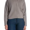 YAYA CARDIGAN WITH ZIPPER LIGHT METAL GRAY