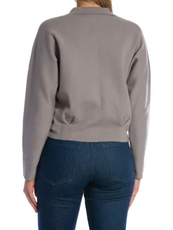 YAYA CARDIGAN WITH ZIPPER LIGHT METAL GRAY