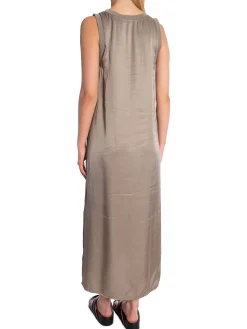 YAYA DRESS SATIN SLEEVELESS CLAY PEBBLE GERY