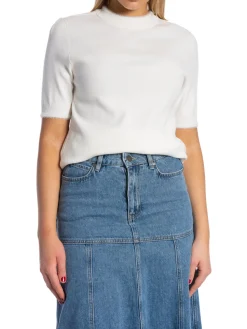 YAYA TOP FUR DETAIL IVORY WHITE