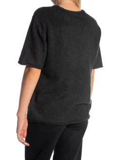 YAYA TOP OVERSIZED KNITTED ANTHRACITE MELANGE