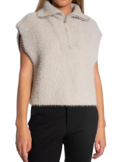 YAYA VEST SLEEVELESS FLUFFY DOVE GRAY