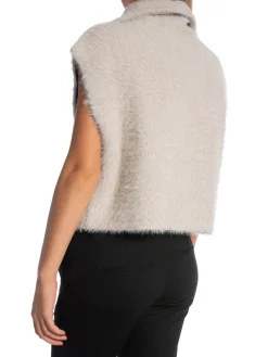 YAYA VEST SLEEVELESS FLUFFY DOVE GRAY