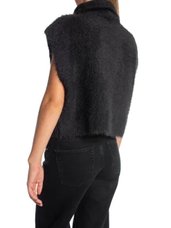 YAYA VEST SLEEVELESS FLUFFY ANTHRACITE